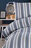 Modern Stripe Nevresim Takımı Tek Kişilik GentleTouch Lacivert