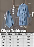 Bornoz - Havlu Seti Carlina İndigo Mavi L/XL+50x90cm