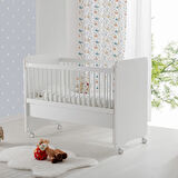 Babywhen BW1065 - Pratik Kademeli Anne Yanı Tekerlekli Beşik Beyaz 60x120