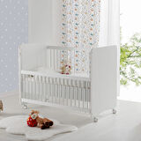 Babywhen BW1065 - Pratik Kademeli Anne Yanı Tekerlekli Beşik Beyaz 60x120