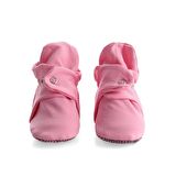 Organik Pamuk Bebek Patiği, Kaydırmaz Taban, Pamuklu Yenidoğan Pandufu Ev Kreş Ayakkabısı, Pembe