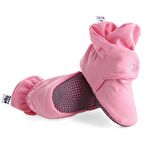 Organik Pamuk Bebek Patiği, Kaydırmaz Taban, Pamuklu Yenidoğan Pandufu Ev Kreş Ayakkabısı, Pembe