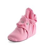 Organik Pamuk Bebek Patiği, Kaydırmaz Taban, Pamuklu Yenidoğan Pandufu Ev Kreş Ayakkabısı, Pembe