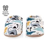 Dinozor Organik Pamuk Ev Kreş Ayakkabısı Patik