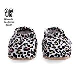 Renkli Leopar  Organik Pamuk Ev Kreş Ayakkabısı Patik