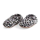 Renkli Leopar  Organik Pamuk Ev Kreş Ayakkabısı Patik