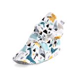 Organik Pamuk Bebek Patiği, Kaydırmaz Taban, Pamuklu Yenidoğan Pandufu Ev Kreş Ayakkabısı, Dinozor