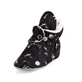 Organik Pamuk Bebek Patiği, Kaydırmaz Taban, Pamuklu Yenidoğan Pandufu Ev Kreş Ayakkabısı, Astronot