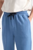 Thicked Erkek Kalın Baggy Keten Görünümlü Rahat Pantolon Bol Paça Yeni Sezon