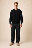 lines regular fit kışlık sweatshirt siyah