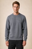 lines regular fit kışlık sweatshirt füme