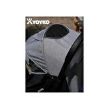 Yoyko Max Kabin Boy Tek Elle Otomatik Katlanan Pratik Bebek Arabası Autofold Gri Siyah