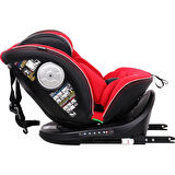 Ultimate 360 ° Dönebilir Yatabilir 0-36 Kg Deri Oto Koltuğu ISOFIX/SIP/LATCH Kırmızı