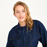 Şensel, Yazlık Kot Tulum, Lacivert -55E1445- İş Elbisesi, UNISEX