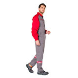 Şensel, Reflektörlü İş Tulumu, Gri-Kırmızı -55E3086- Üniforma