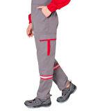 Şensel, Reflektörlü İş Tulumu, Gri-Kırmızı -55E3086- Üniforma