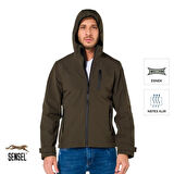 Şensel, Softshell Mont, Haki -91E2525- Su İtici, Rüzgar Geçirmez