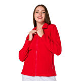 Şensel, Kadın Polar Mont, Kırmızı -99E302- Cepli, Outdoor