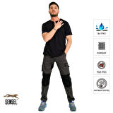 Şensel, Teknik İş Pantolonu, Gri-Siyah -54E6182- İş Elbisesi-Kıyafeti