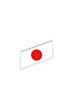 Japonya Bayrağı Tasarımlı Damlalı Alüminyum Sticker Etiket