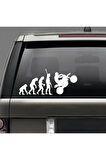 Insan Evrimi Motosiklet Otomobil Sticker Çıkartma Beyaz