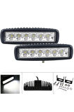6 Ledli 18w Metal Kasalı Off Road Gündüz Farı Sis Farı 2'li Set