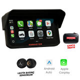 KNMASTER MOTOPLAY 1500 - 6.25'' TPMS Sensörlü Kablosuz CarPlay & Android Auto Destekli Motosiklet Multimedya Ekranı