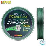 Nippon Sakaya 8X PE İp Misina K.Yeşil 150mt 0.16mm 8.9kg