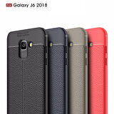 Microsonic Samsung Galaxy J6 Kılıf Deri Dokulu Silikon Siyah