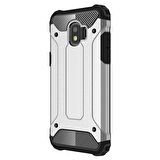 Microsonic Samsung Galaxy J4 Kılıf Rugged Armor Gümüş