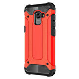 Microsonic Samsung Galaxy A8 2018 Kılıf Rugged Armor Kırmızı