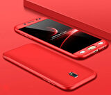 Microsonic Samsung Galaxy J7 Pro Kılıf Double Dip 360 Protective Kırmızı