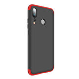 Microsonic Huawei P20 Pro Kılıf Double Dip 360 Protective Siyah Kırmızı
