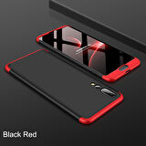 Microsonic Huawei P20 Pro Kılıf Double Dip 360 Protective Siyah Kırmızı