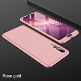 Microsonic Huawei P20 Pro Kılıf Double Dip 360 Protective Rose Gold
