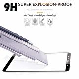Microsonic Samsung Galaxy A7 2018 Tam Kaplayan Temperli Cam Ekran koruyucu Siyah