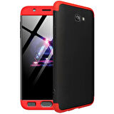 Microsonic Samsung Galaxy J7 Prime Kılıf Double Dip 360 Protective Siyah Kırmızı