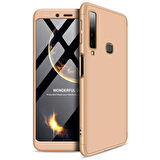 Microsonic Samsung Galaxy A9 2018 Kılıf Double Dip 360 Protective Gold