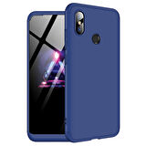 Microsonic Xiaomi Redmi Note 6 Pro Kılıf Double Dip 360 Protective Lacivert