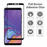 Microsonic Samsung Galaxy A9 2018 Tam Kaplayan Temperli Cam Ekran koruyucu Siyah