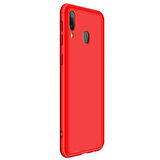 Microsonic Samsung Galaxy M20 Kılıf Double Dip 360 Protective Kırmızı