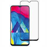 Microsonic Samsung Galaxy M10 Tam Kaplayan Temperli Cam Ekran koruyucu Siyah