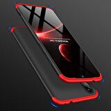 Microsonic Xiaomi Redmi Note 7 Pro Kılıf Double Dip 360 Protective Siyah Kırmızı