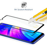 Microsonic Xiaomi Redmi 7 Tam Kaplayan Temperli Cam Ekran koruyucu Siyah