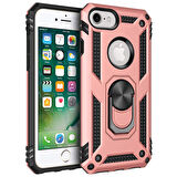 Microsonic Apple iPhone 8 Kılıf Military Ring Holder Rose Gold