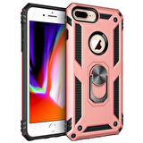 Microsonic Apple iPhone 7 Plus Kılıf Military Ring Holder Rose Gold