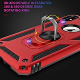 Microsonic Apple iPhone XS Kılıf Military Ring Holder Siyah