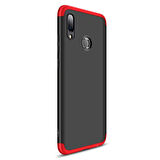 Microsonic Huawei Y7 2019 Kılıf Double Dip 360 Protective Siyah Kırmızı
