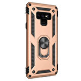Microsonic Samsung Galaxy Note 9 Kılıf Military Ring Holder Gold