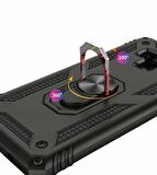 Microsonic Samsung Galaxy Note 9 Kılıf Military Ring Holder Siyah